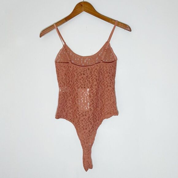 Zara Pink Lace Mesh Bodysuit - Picture 3 of 6